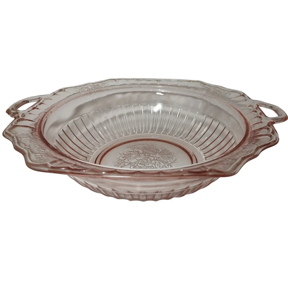 Vintage Anchor Hocking Serving Bowl Mayfair‎ Open Rose Pink Depression Glass
